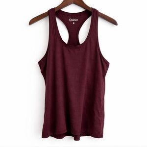 Quince Flowknit Breeze Racerback Tank Top in Burgundy, Women's Size M